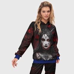 Женский костюм с толстовкой 3D Готическая женщина с рогами - фото 2