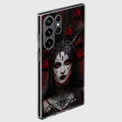 Чехол для Samsung Galaxy S24 Ultra Готическая женщина с рогами - фото 2
