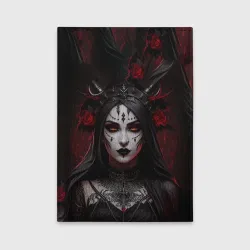 Обложка для автодокументов Готическая женщина с рогами