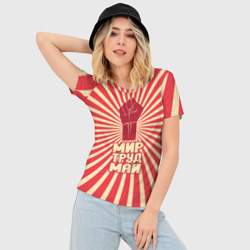 Женская футболка 3D Slim Праздник трудящихся - фото 2