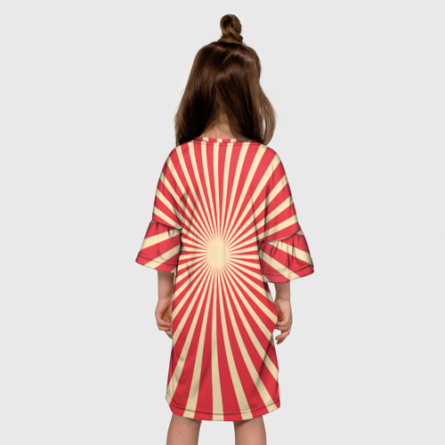 Детское платье 3D с принтом Праздник трудящихся, вид сзади #2