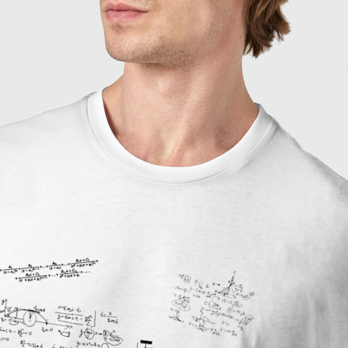 Мужская футболка хлопок Математик, цвет белый - фото 6