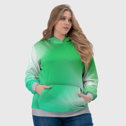 Женская толстовка 3D с принтом Градиент зеленый, фото #4