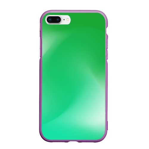 Чехол для iPhone 7Plus/8 Plus матовый с принтом Градиент зеленый, вид спереди #2