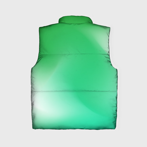 Женский жилет утепленный 3D с принтом Градиент зеленый, вид сзади #1
