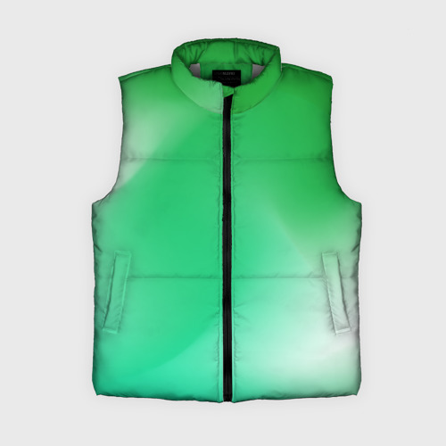 Женский жилет утепленный 3D с принтом Градиент зеленый, вид спереди #2