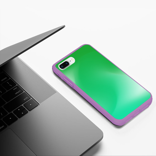 Чехол для iPhone 7Plus/8 Plus матовый с принтом Градиент зеленый, фото #5