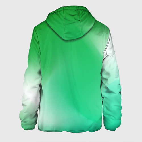 Мужская куртка 3D с принтом Градиент зеленый, вид сзади #1