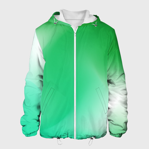 Мужская куртка 3D с принтом Градиент зеленый, вид спереди #2