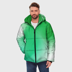 Мужская зимняя куртка 3D Градиент зеленый - фото 2