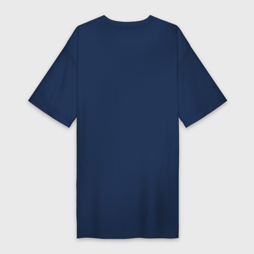 Платье-футболка хлопок Осенний котик-енотик, цвет темно-синий - фото 2
