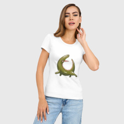 Женская футболка хлопок Slim Арбузный крокодил - фото 2