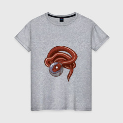 Женская футболка хлопок Красная змея космонавт