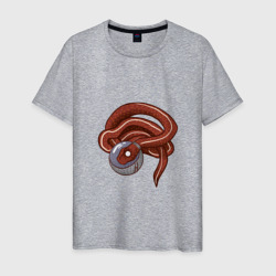 Мужская футболка хлопок Красная змея космонавт