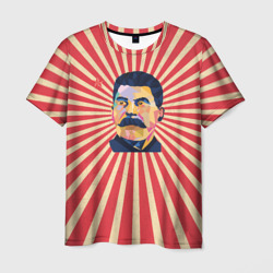 Мужская футболка 3D Сталин полигональный