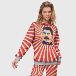 Женский костюм с толстовкой 3D Сталин полигональный - фото 2