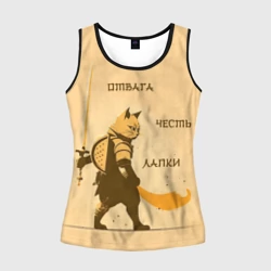 Женская майка 3D Кот-воин