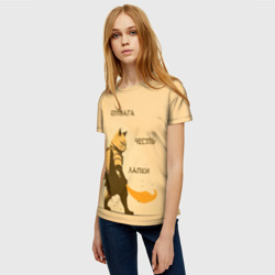Женская футболка 3D Кот-воин - фото 2