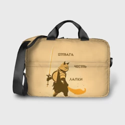 Сумка для ноутбука 3D Кот-воин