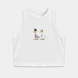 Женская укороченная майка-топ хлопок Криминальные гуси