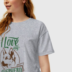 Женская футболка хлопок Oversize Моя любимая австралийская овчарка - фото 2