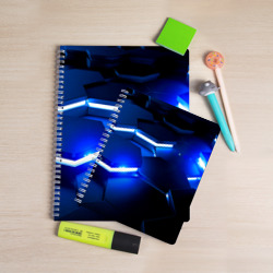 Тетрадь Металлические соты с синей подсветкой - фото 2