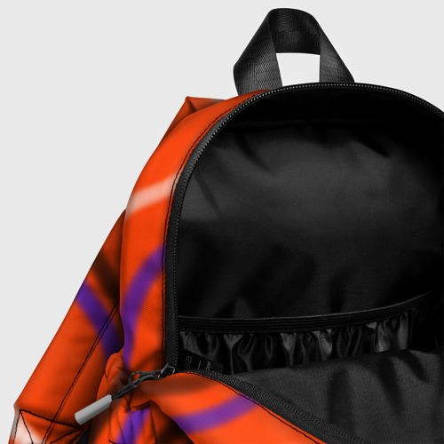 Детский рюкзак 3D с принтом Красный фон и волны, фото #4