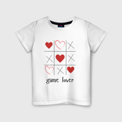 Детская футболка хлопок Крестики нолики игра в любовь сердечками