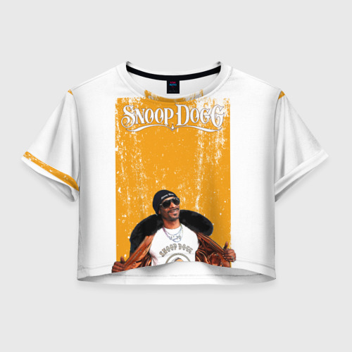 Женская футболка Crop-top 3D Американский рэппер Snoop Dogg, цвет 3D печать