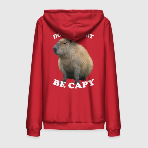 Мужская толстовка на молнии хлопок Don't worry be capy