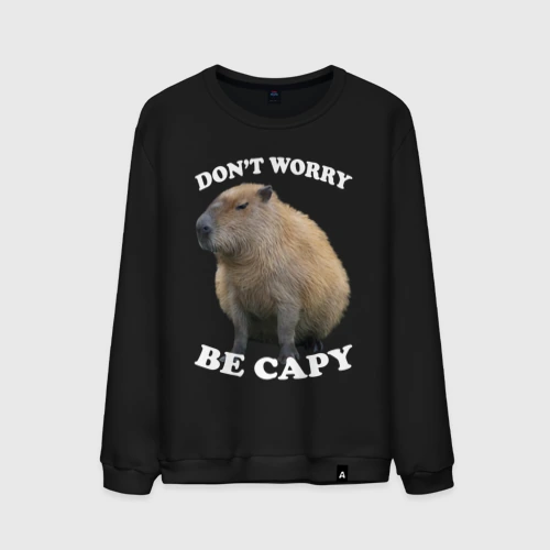 Мужской свитшот хлопок Don't worry be capy