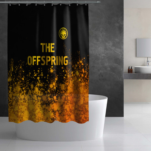 Штора 3D для ванной The Offspring - gold gradient: символ сверху - фото 2