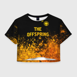 Женская футболка Crop-top 3D The Offspring - gold gradient: символ сверху