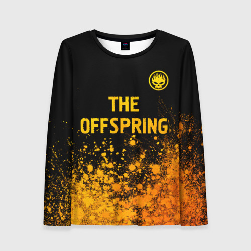 Женский лонгслив 3D The Offspring - gold gradient: символ сверху, цвет 3D печать