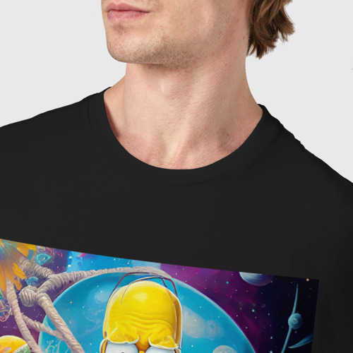 Мужская футболка хлопок с принтом Гомер Симпсон и Мэгги - фантазия, фото #4