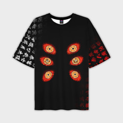 Мужская футболка oversize 3D Демонический взгляд Кокушибо