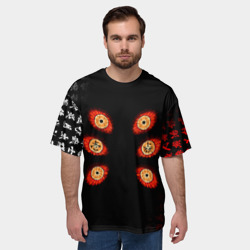 Мужская футболка oversize 3D Демонический взгляд Кокушибо - фото 2