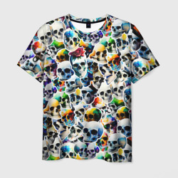 Акварельные черепа – Мужская футболка 3D с принтом купить со скидкой в -26%