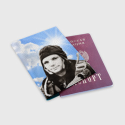 Обложка для паспорта матовая кожа Летчик космонавт Юра Гагарин - фото 2