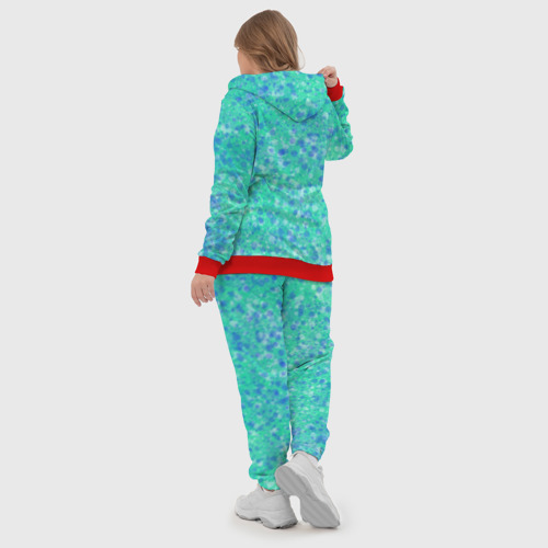 Женский костюм 3D с принтом Зеленые микробы, вид сзади #2
