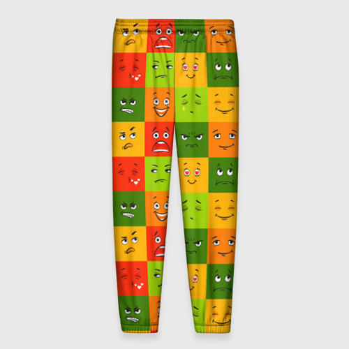 Мужские брюки 3D с принтом Emotional little men, вид сзади #1