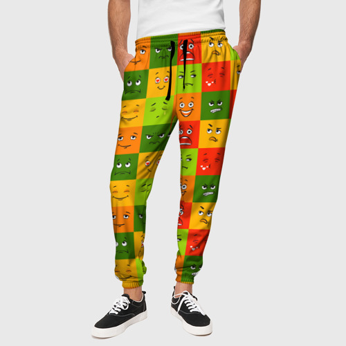 Мужские брюки 3D с принтом Emotional little men, вид сбоку #3