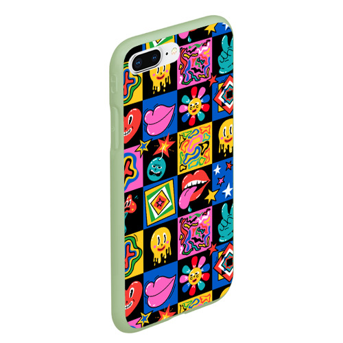 Чехол для iPhone 7Plus/8 Plus матовый с принтом Funny cartoon characters, вид сбоку #3