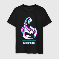 Мужская футболка хлопок Scorpions glitch rock