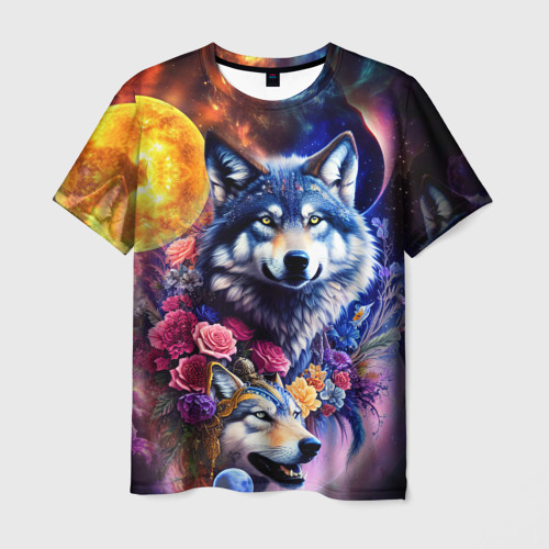 Мужская футболка 3D Звездные волки, цвет 3D печать