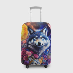 Чехол для чемодана 3D Звездные волки