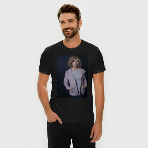 Мужская футболка хлопок Slim Шершни Кристина Риччи, цвет черный - фото 3