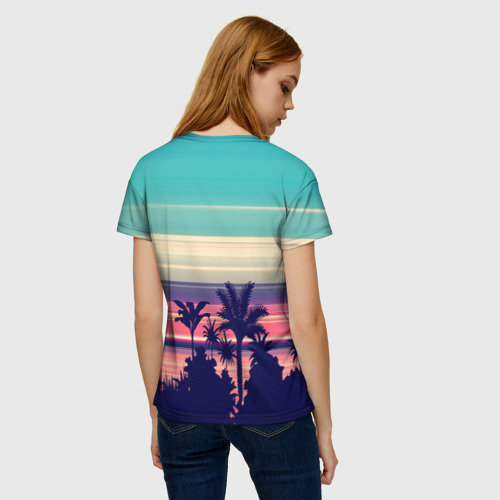 Женская футболка 3D Лето в градиенте, цвет 3D печать - фото 4