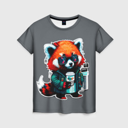 Женская футболка 3D Крутая красная панда