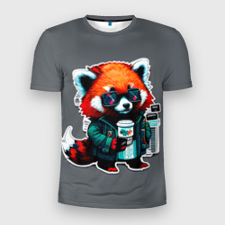 Мужская футболка 3D Slim Крутая красная панда